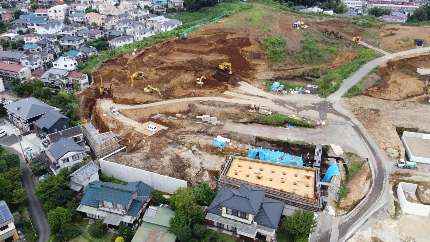 №2調整池築造・RC構造物築造中